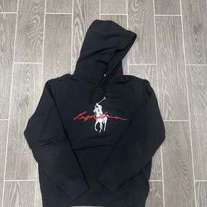 Polo Ralph Lauren Black Cotton-Blend Big Pony Fleece Pullover Hoodie